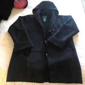 Ralph Lauren Hooded Faux Shearling Coat